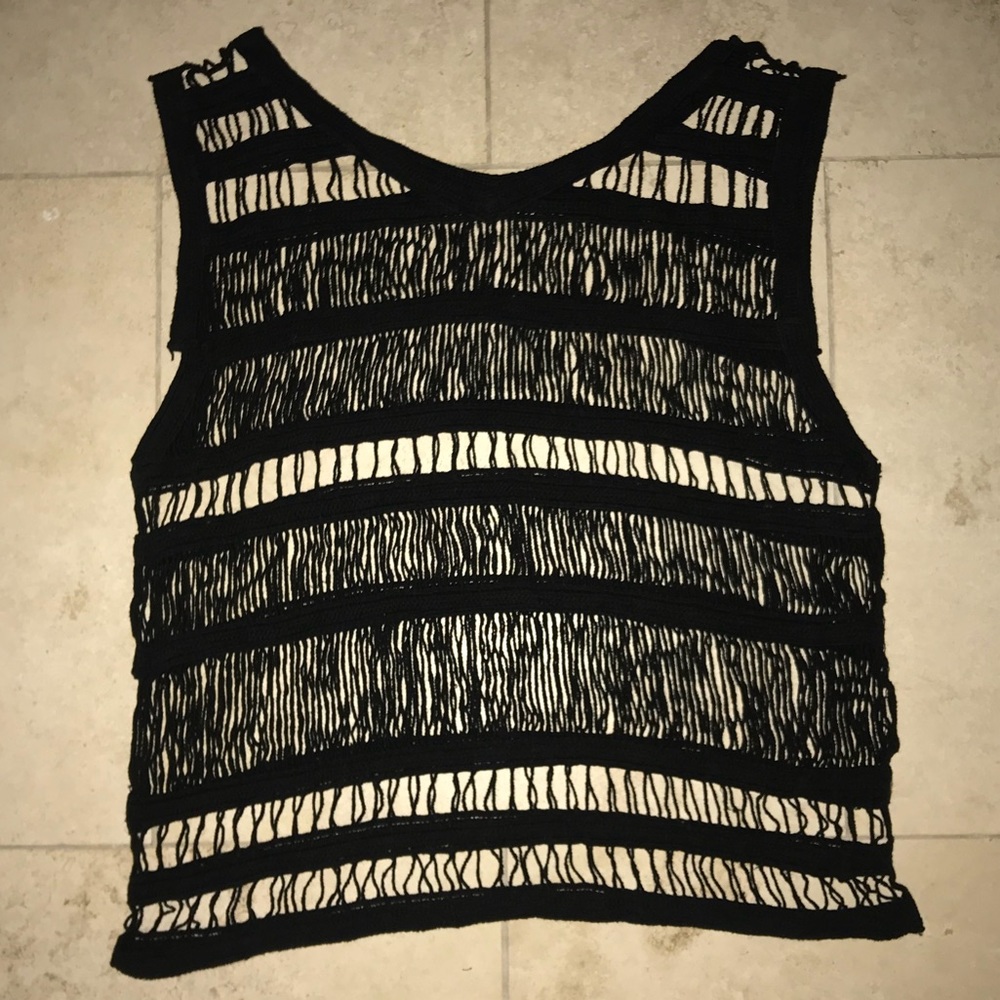 Black Knitted String Top - Picture 4 of 6